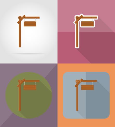 wooden board  flat icons vector illustration