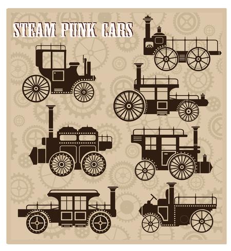 Coches steam-punk vector