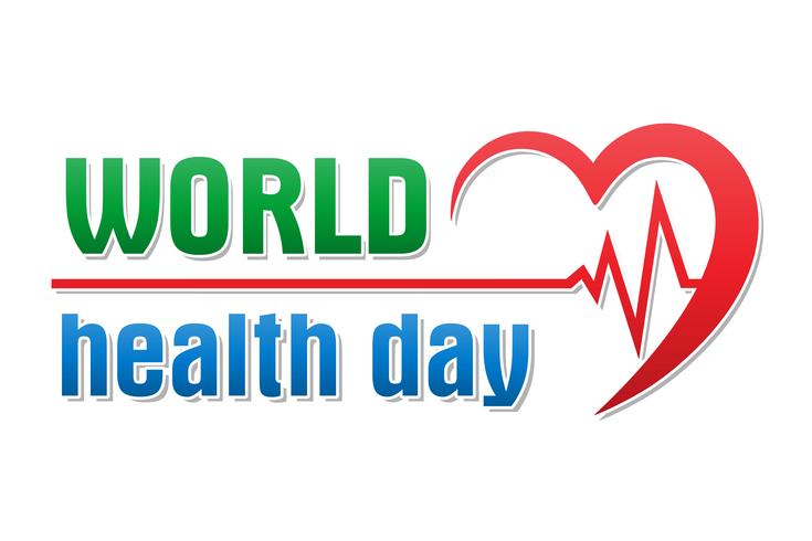 world health day logo text banner vector illustration