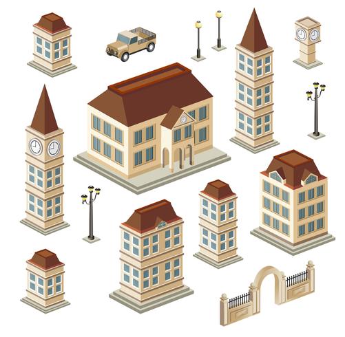 Antique buildings vector