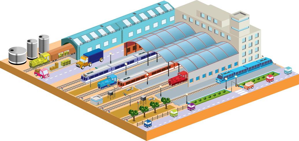 Estación 3D vector