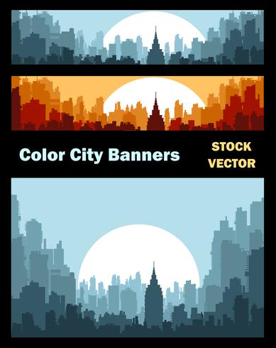 Banners sobre el tema de la ciudad vector