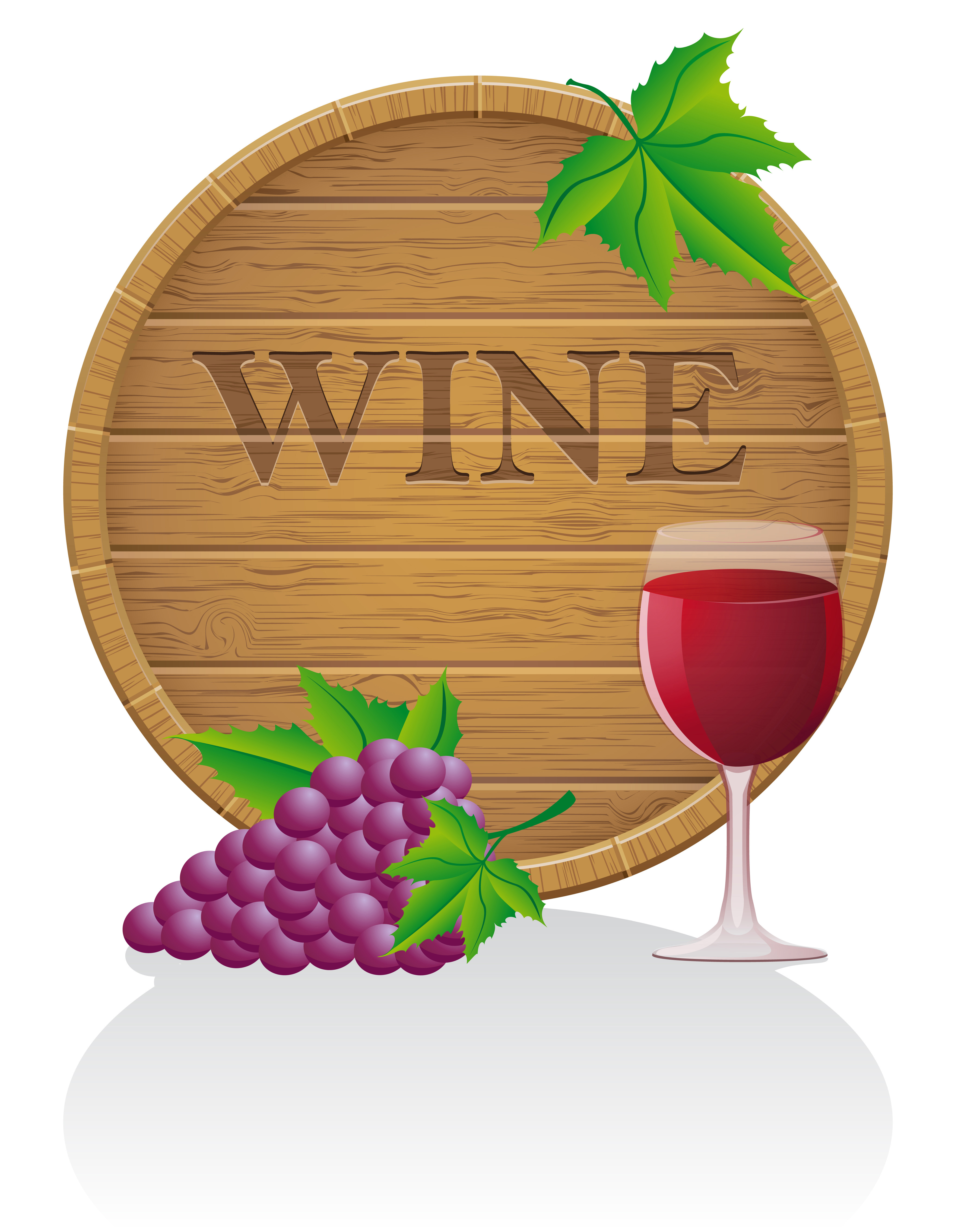 wooden wine barrel and glass vector illustration EPS10 492488 Vector