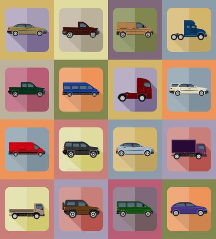 transporte plano iconos vector illustration