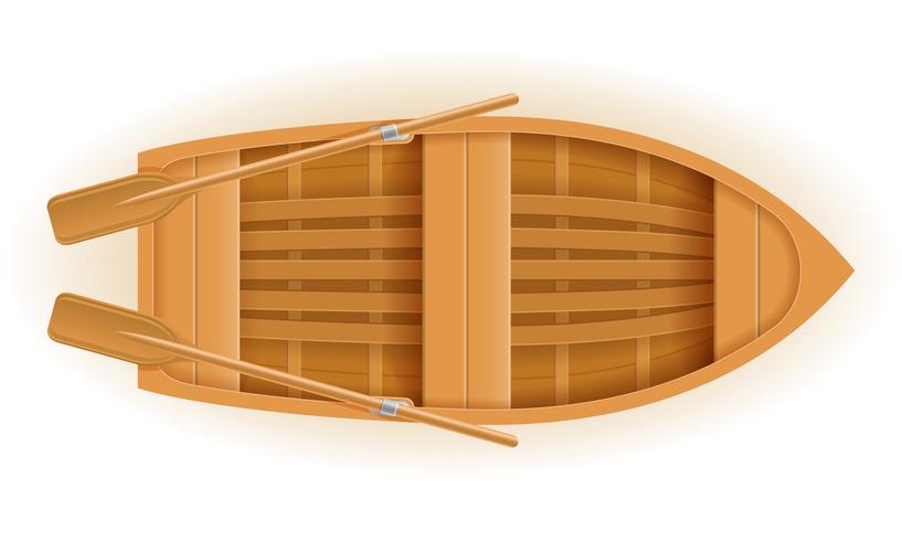 wooden boat top view vector illustration