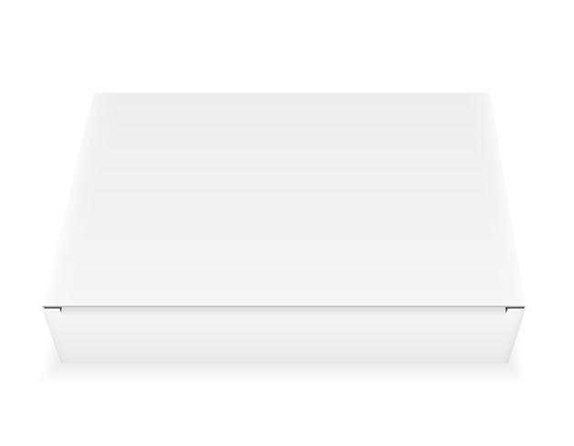 white paper carton box packing vector illustration