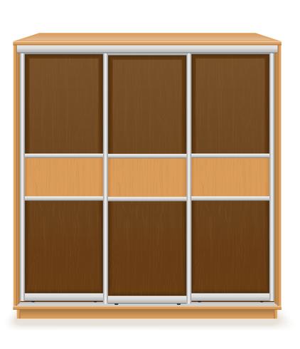 Armario moderno de muebles de madera con puertas correderas ilustración vectorial vector