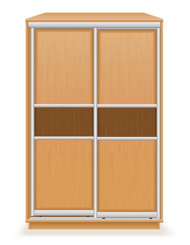 Modern Wooden Furniture Wardrobe With Sliding Doors Vector