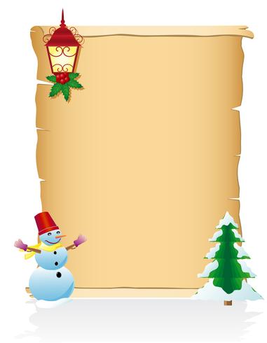 vintage christmas blank scroll vector illustration