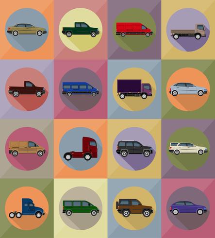 transporte plano iconos vector illustration