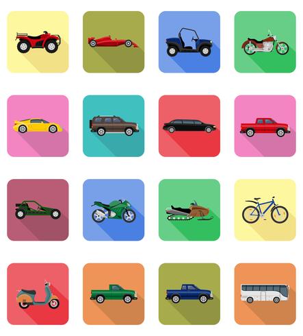 transporte plano iconos vector illustration