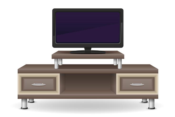 tv table furniture vector illustration