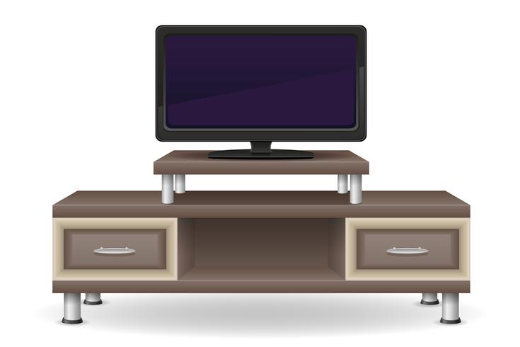 Ilustración de vector de muebles de mesa de tv