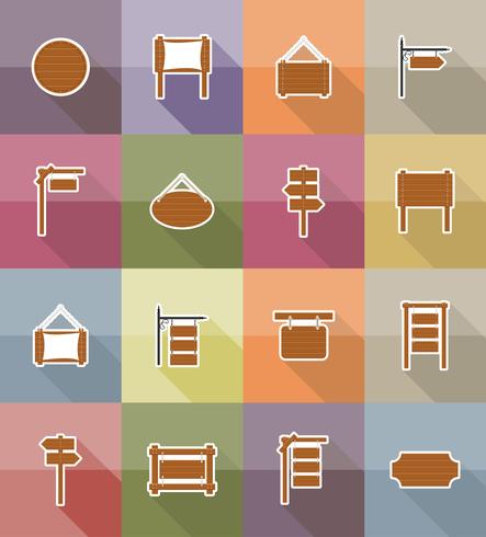 wooden board  flat icons vector illustration