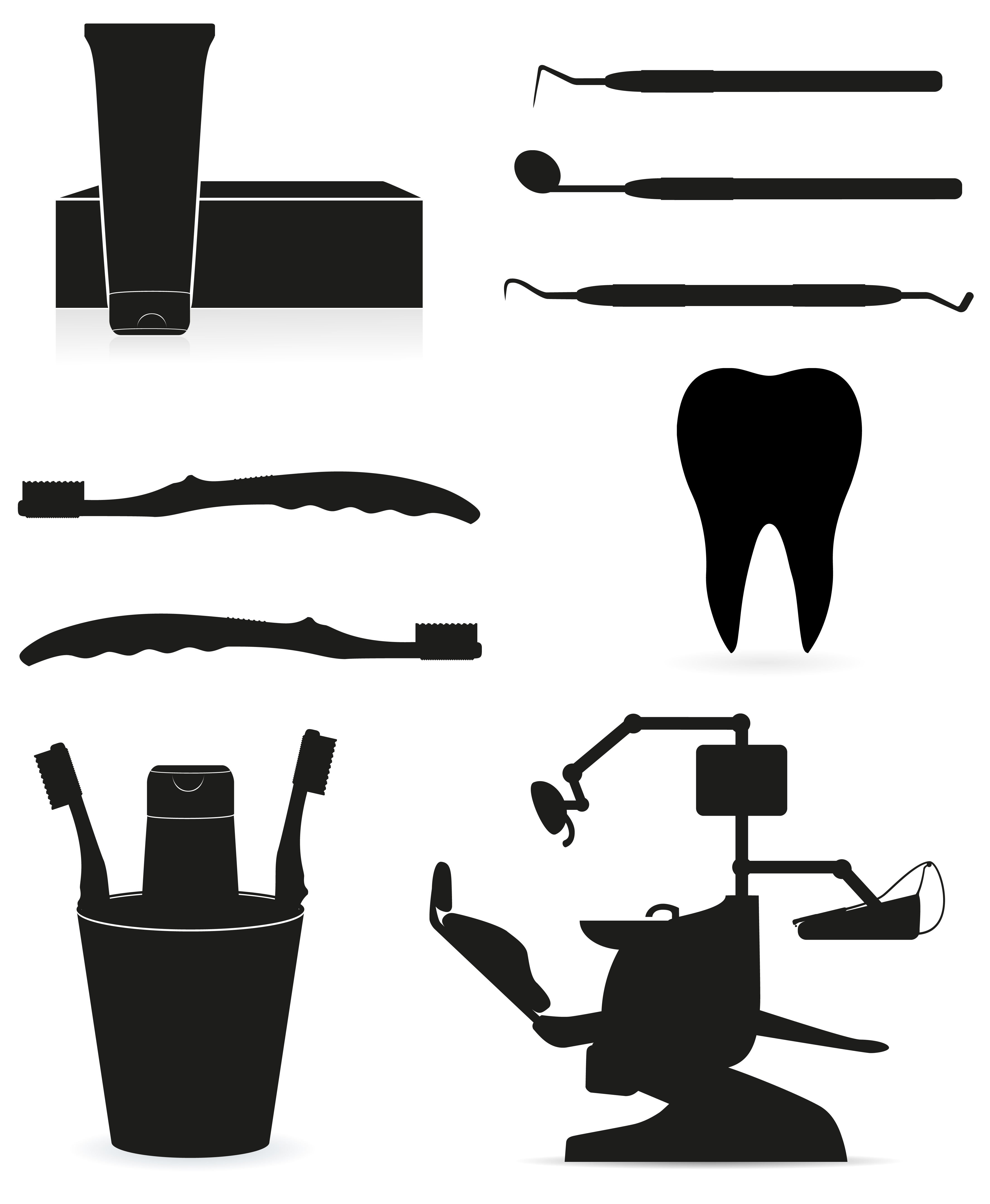 Download dental instruments black silhouette vector illustration ...