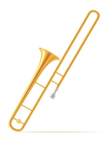 trombone wind musical instruments stock vector illustration