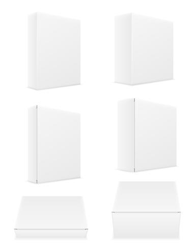 white paper carton box packing set icons vector illustration