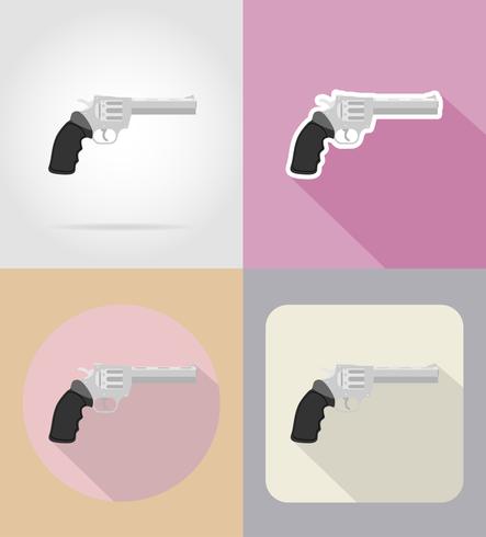 Armas modernas armas de fuego planos iconos vector illustration