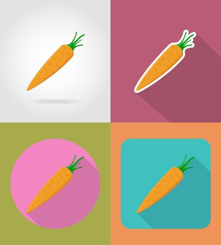 carrots vegetable flat icons with the shadow vector illustration