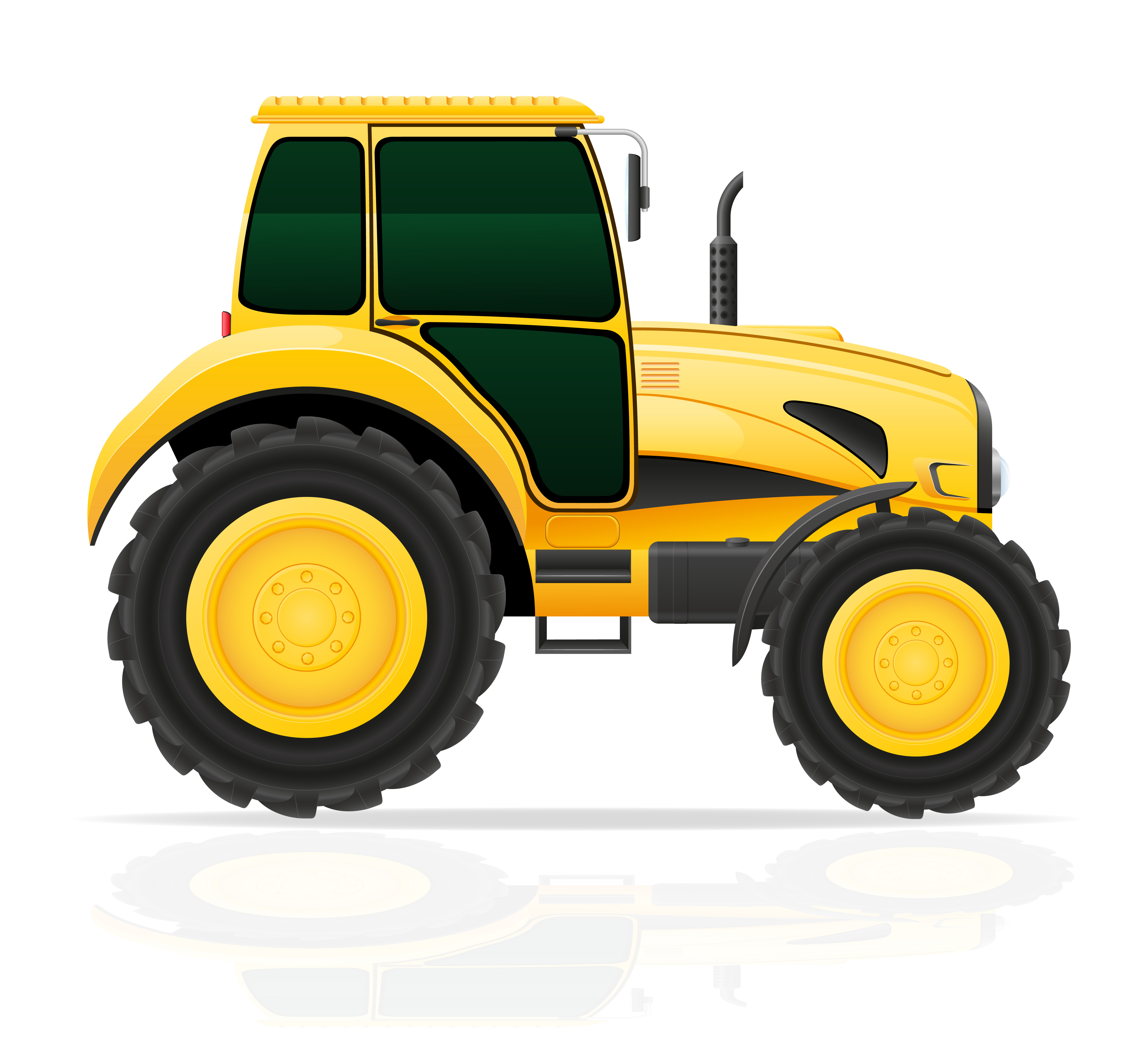 yellow tractor vector illustration 492806 Download Free Vectors Clipart Graphics & Vector Art