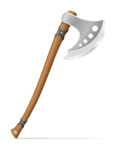 battle axe medieval stock vector illustration