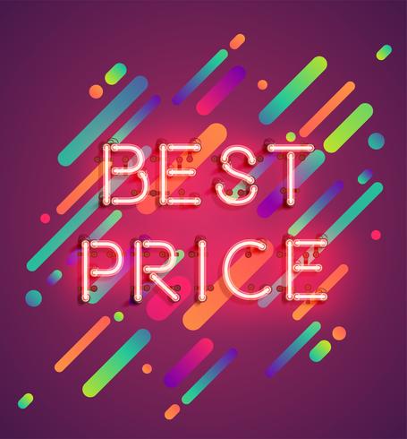 Neon word on colorful background, vector illustration