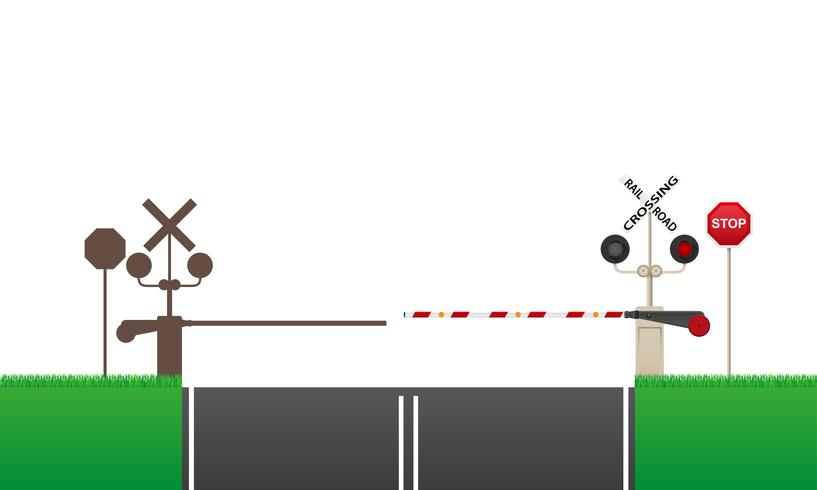 railroad crossing vector illustration 492895 Vector Art at Vecteezy
