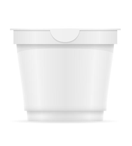 Recipiente de plástico blanco de yogur o helado ilustración vectorial vector