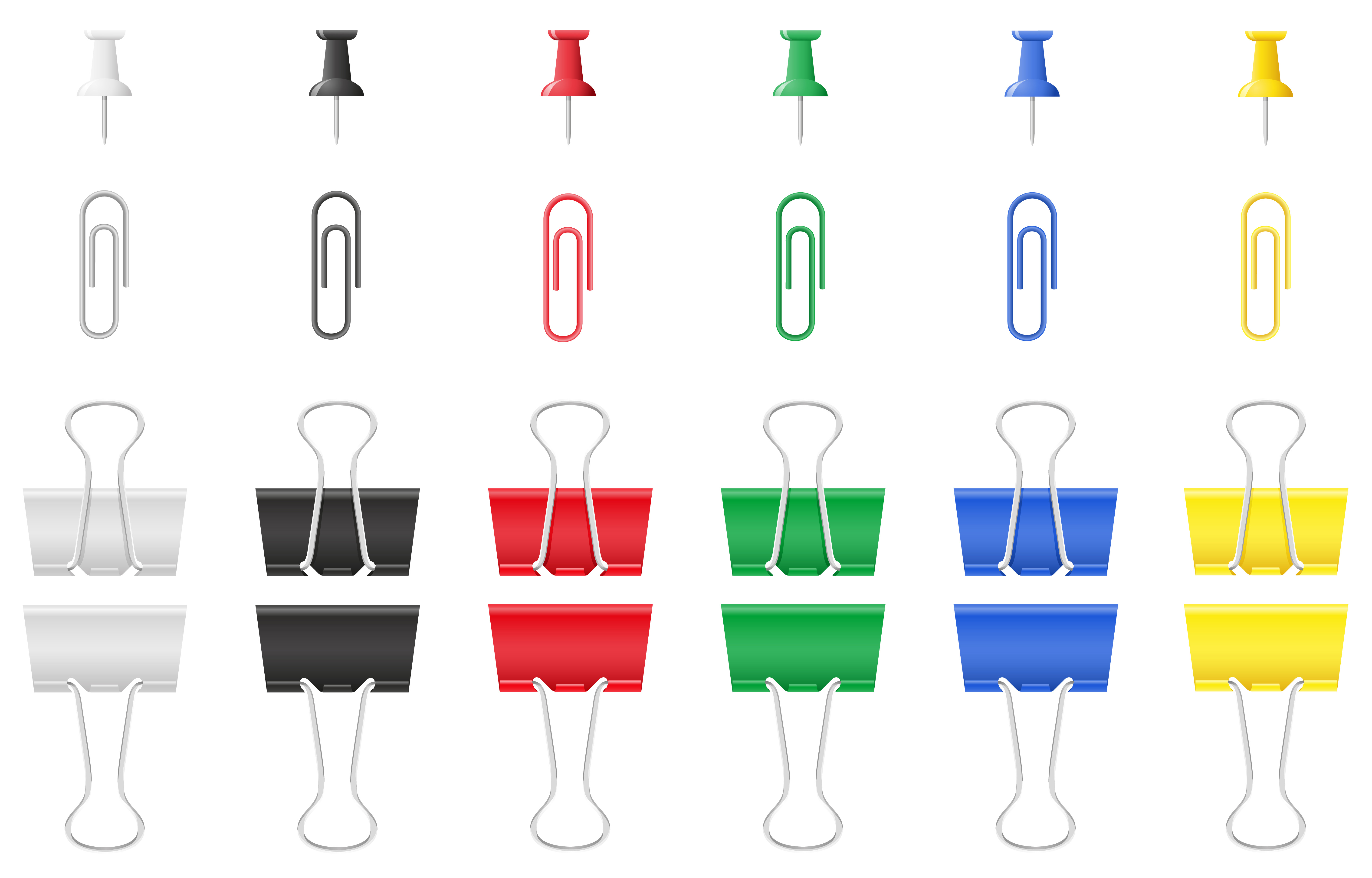 color office paper clip and pushpin vector illustration 492925 Vector