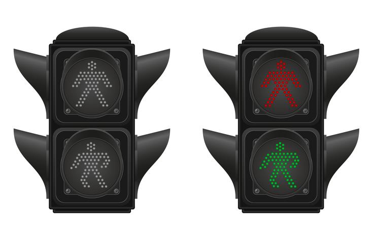 traffic light for pedestrians vector illustration