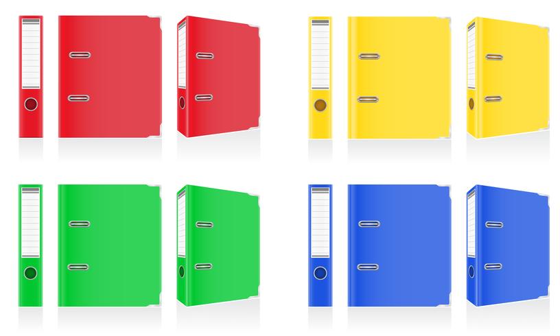 folder colors binder metal rings for office vector illustration