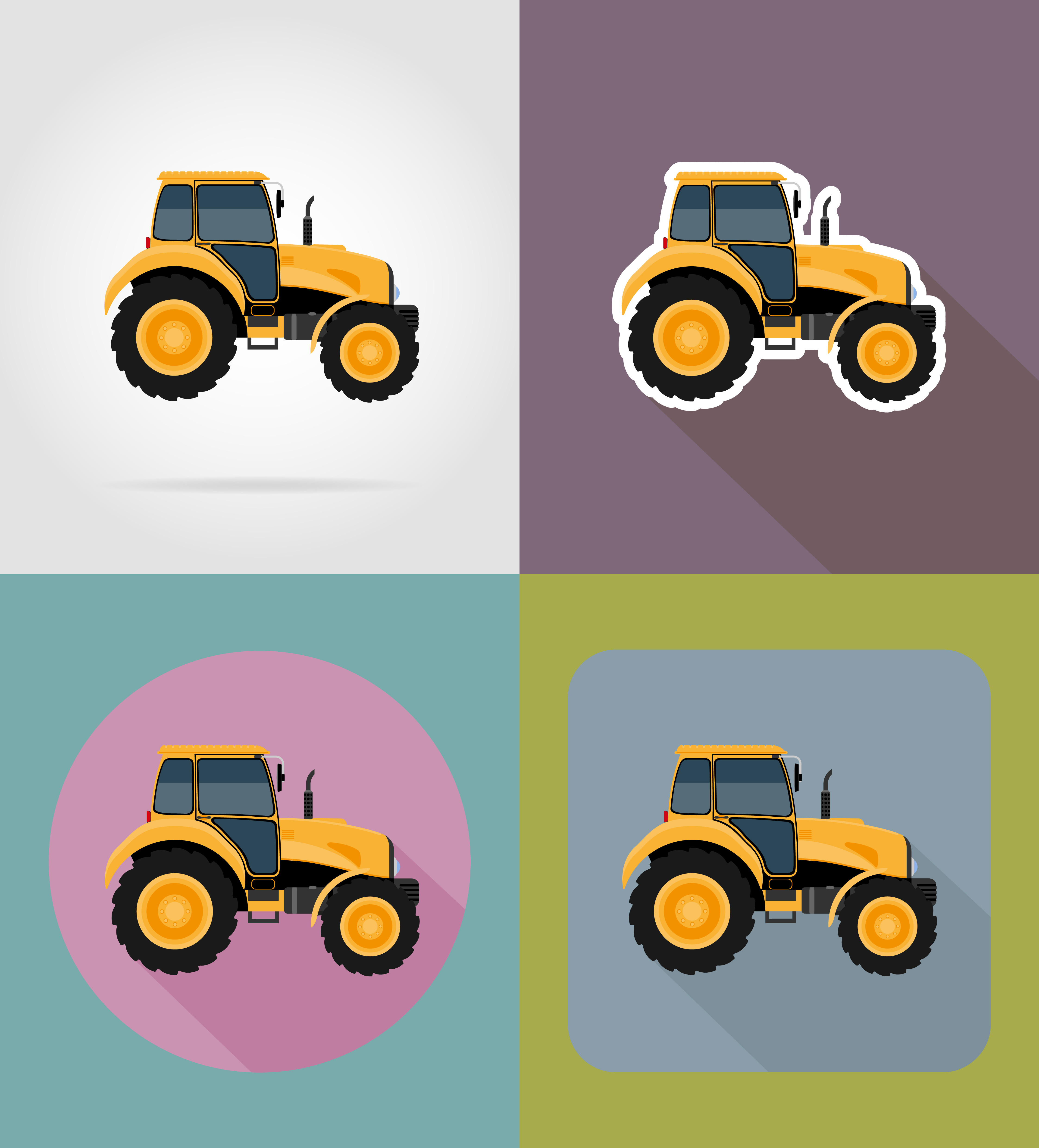Download tractor flat icons vector illustration 493021 - Download Free Vectors, Clipart Graphics & Vector Art
