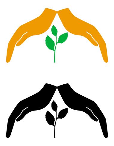 concepto de protección y amor de plantas naturaleza vector ilustración