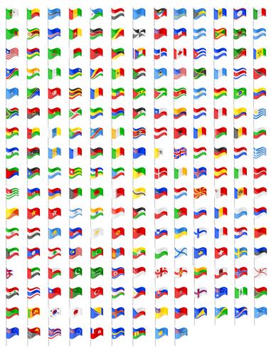 establecer iconos banderas de la ilustración de vector de países del mundo