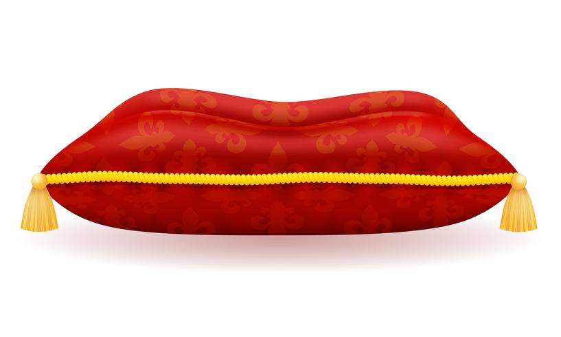 red satin pillow vector illustration
