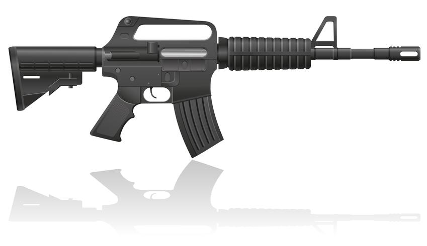 automatic machine M-16 vector illustration