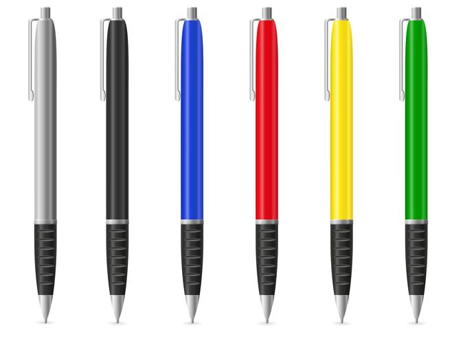 colour fountain pens vector illustration