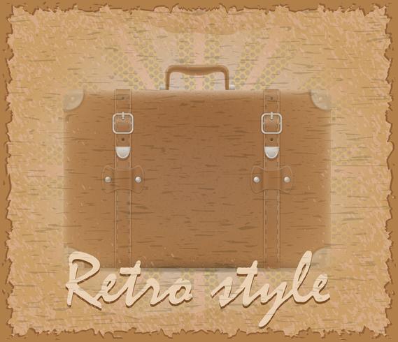 retro style poster old suitcase vector illustration