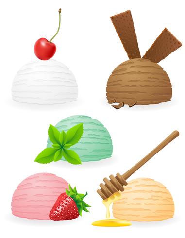 Ilustración de vector de bolas de helado