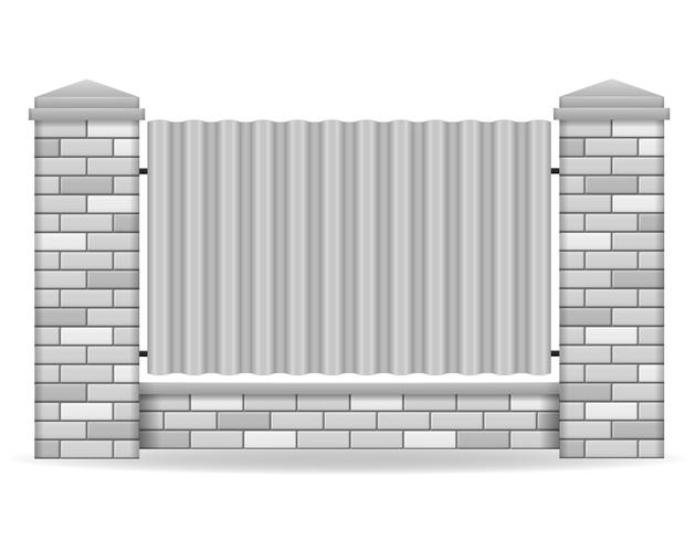 brick fence vector illustration
