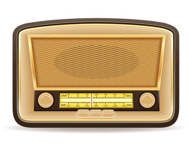 Ilustración de vector stock viejo icono retro vintage de radio