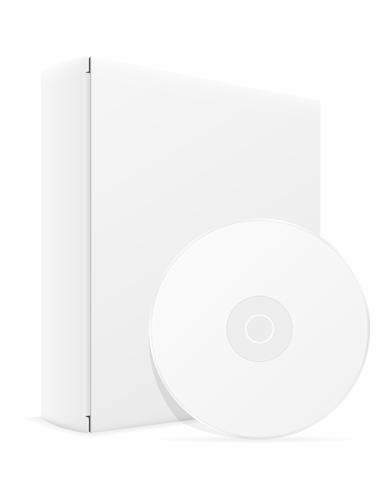 Cd blanco y dvd bisk caja embalaje ilustración vectorial vector