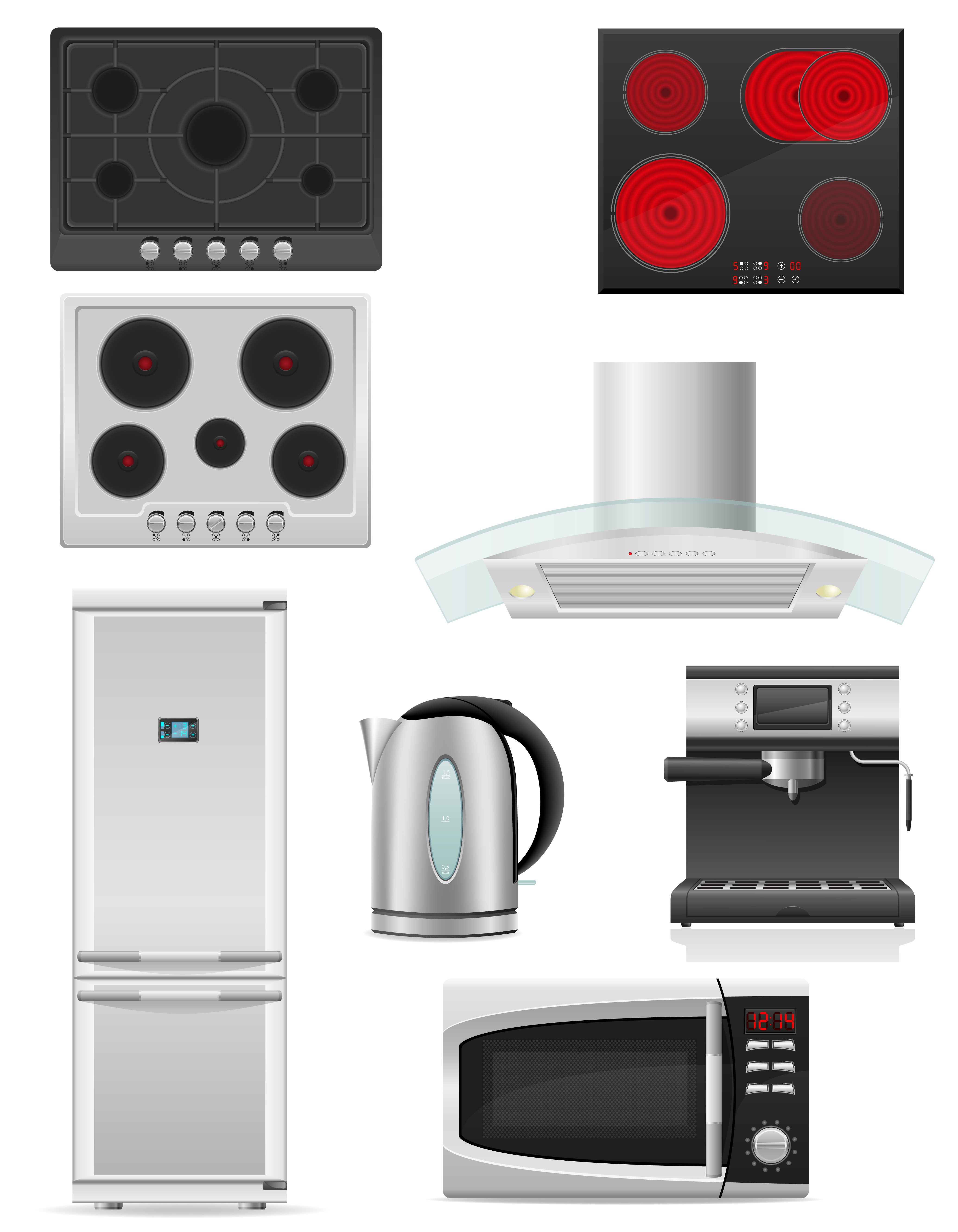 Set of Kitchen Appliances, Vectors