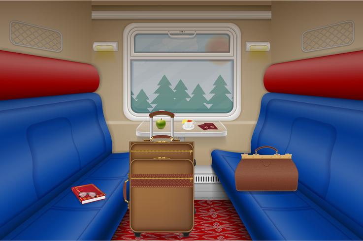 train compartment inside view vector