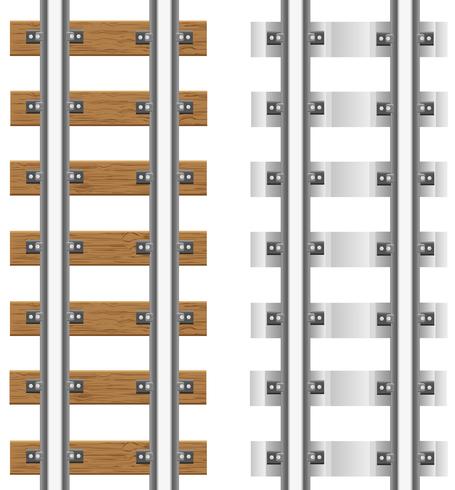 rails with concrete and wooden sleepers vector illustration