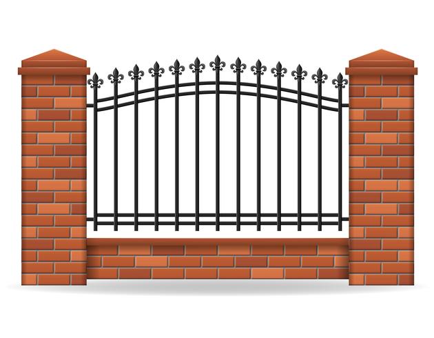 brick fence vector illustration