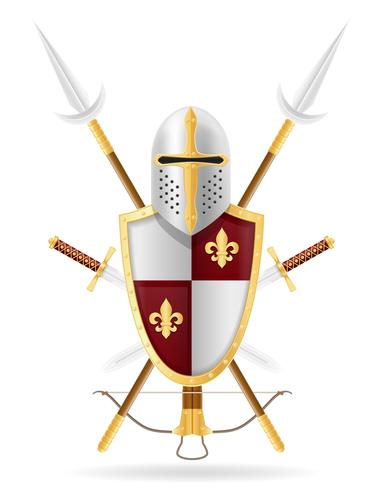ancient battle weapons stock vector illustration