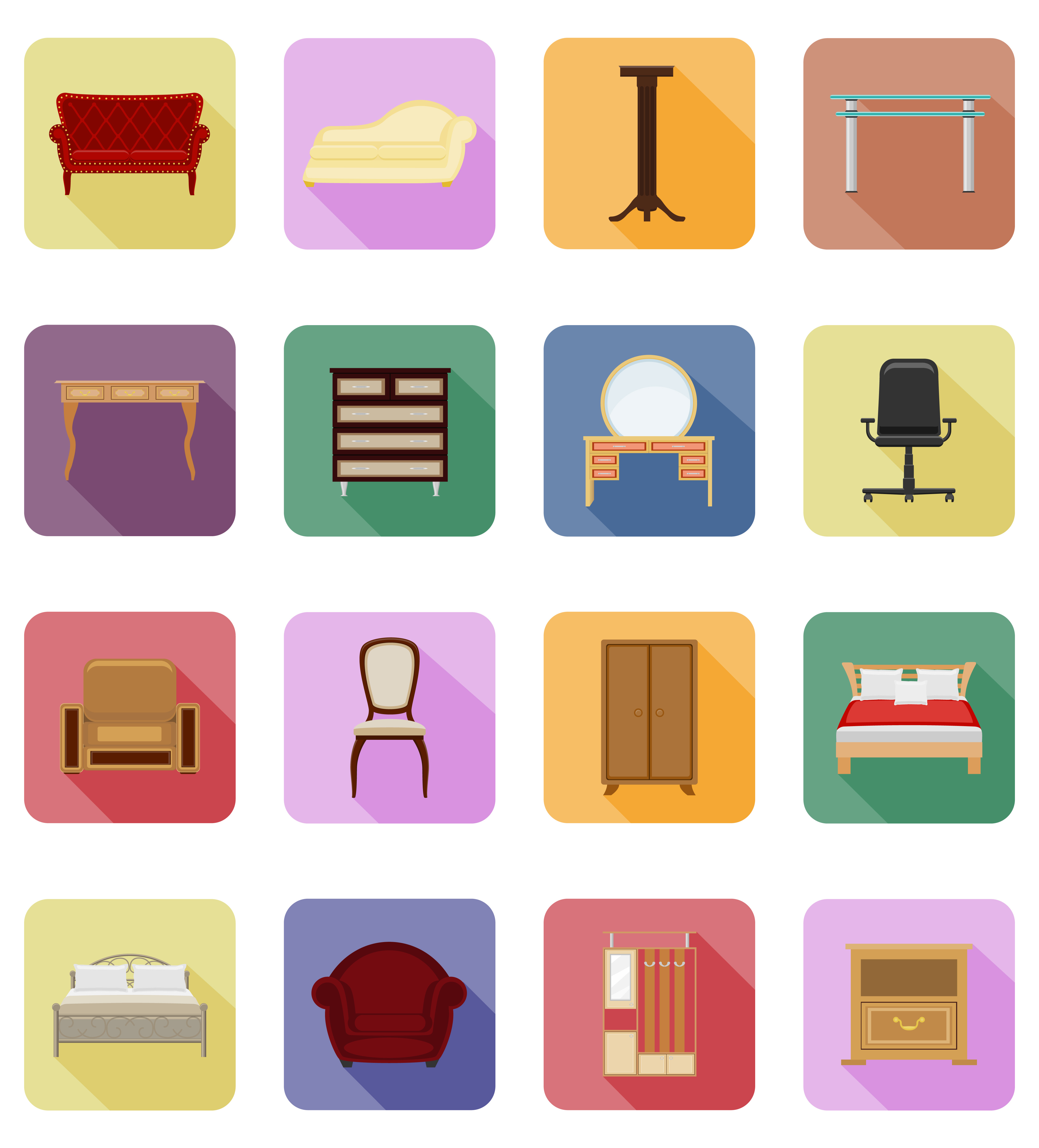 furniture set flat icons vector illustration 493760 Vector Art at Vecteezy