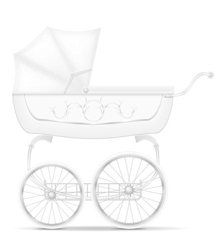 retro baby carriage stock vector illustration