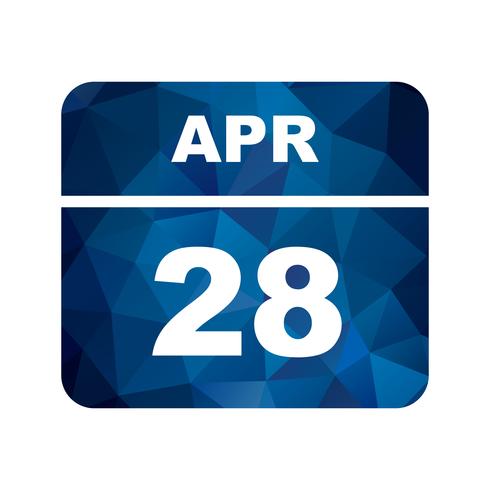 April 28th Date on a Single Day Calendar vector